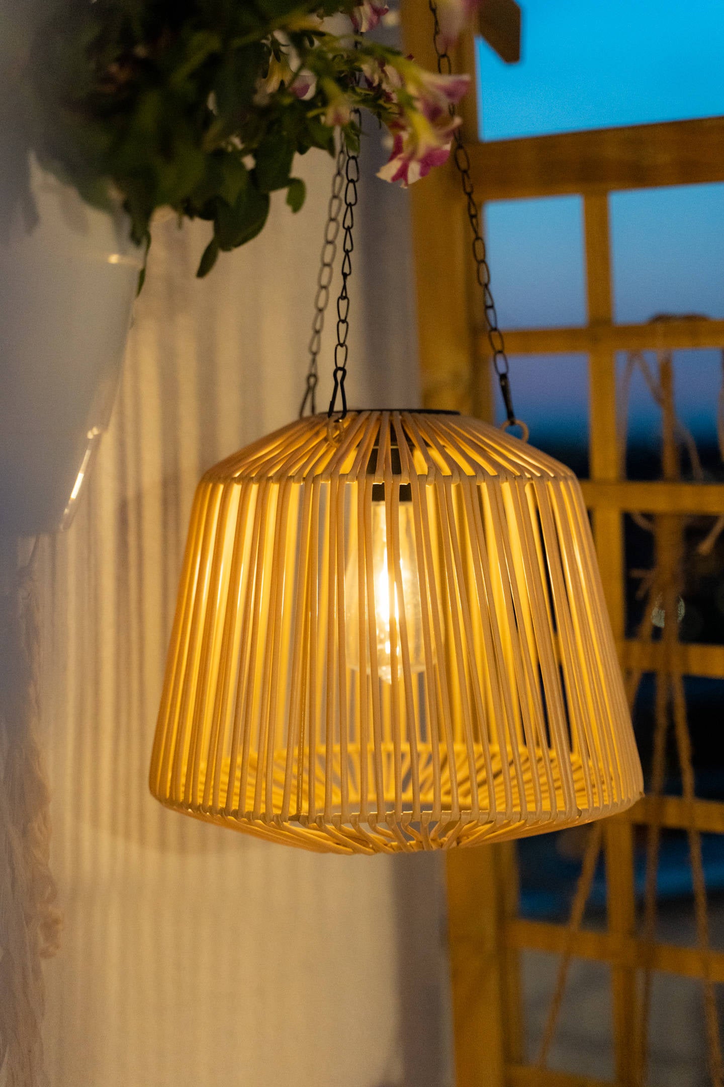 Lampa solarna wisząca Jily, boho, Ø 28 cm