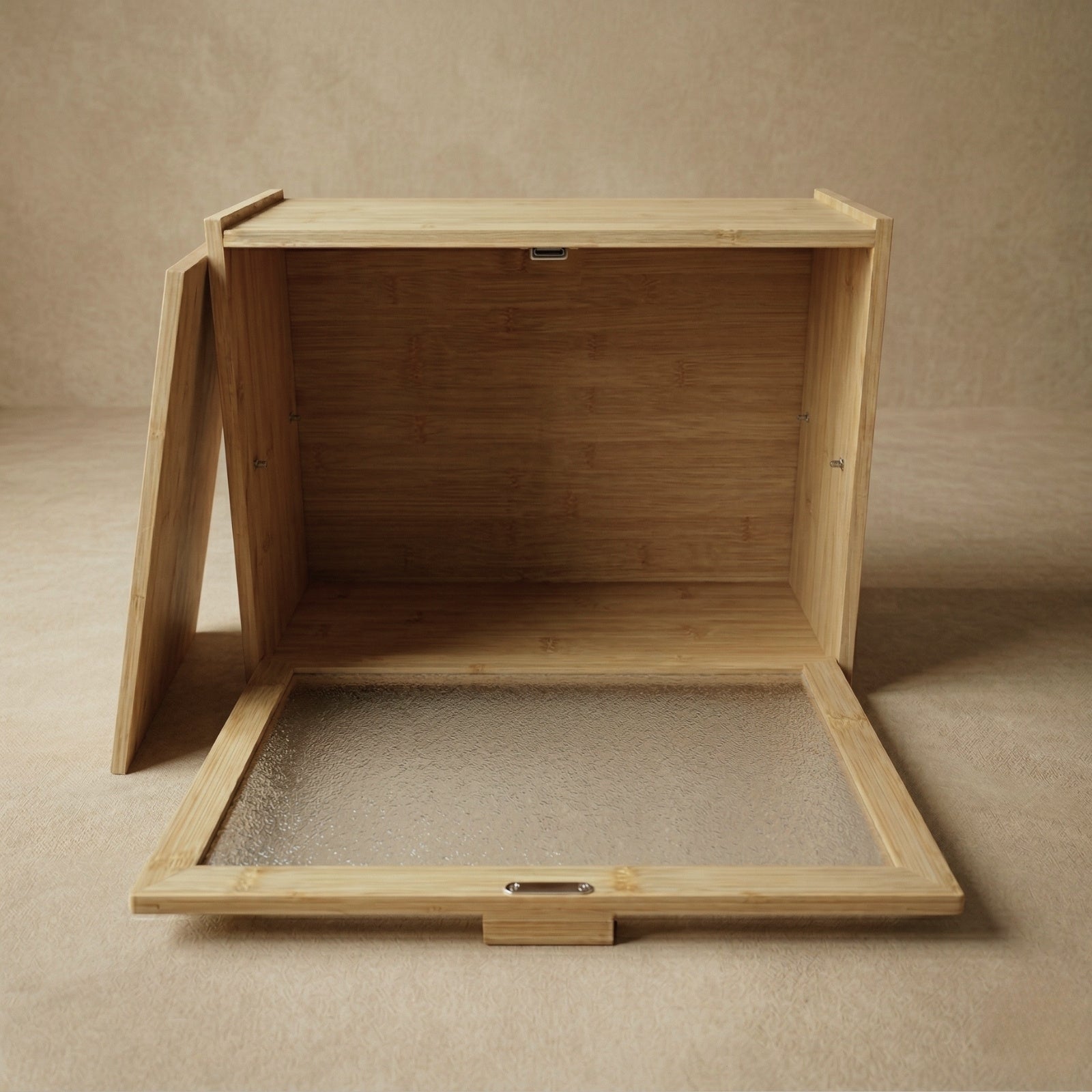 Bambusowy chlebak piętrowy DOPPIO, 17 x 40 x 31 cm, dwie półki