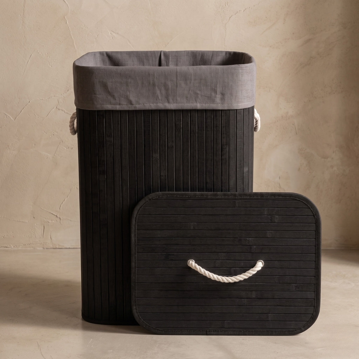 Bambusowy kosz na pranie SADE, 80 l