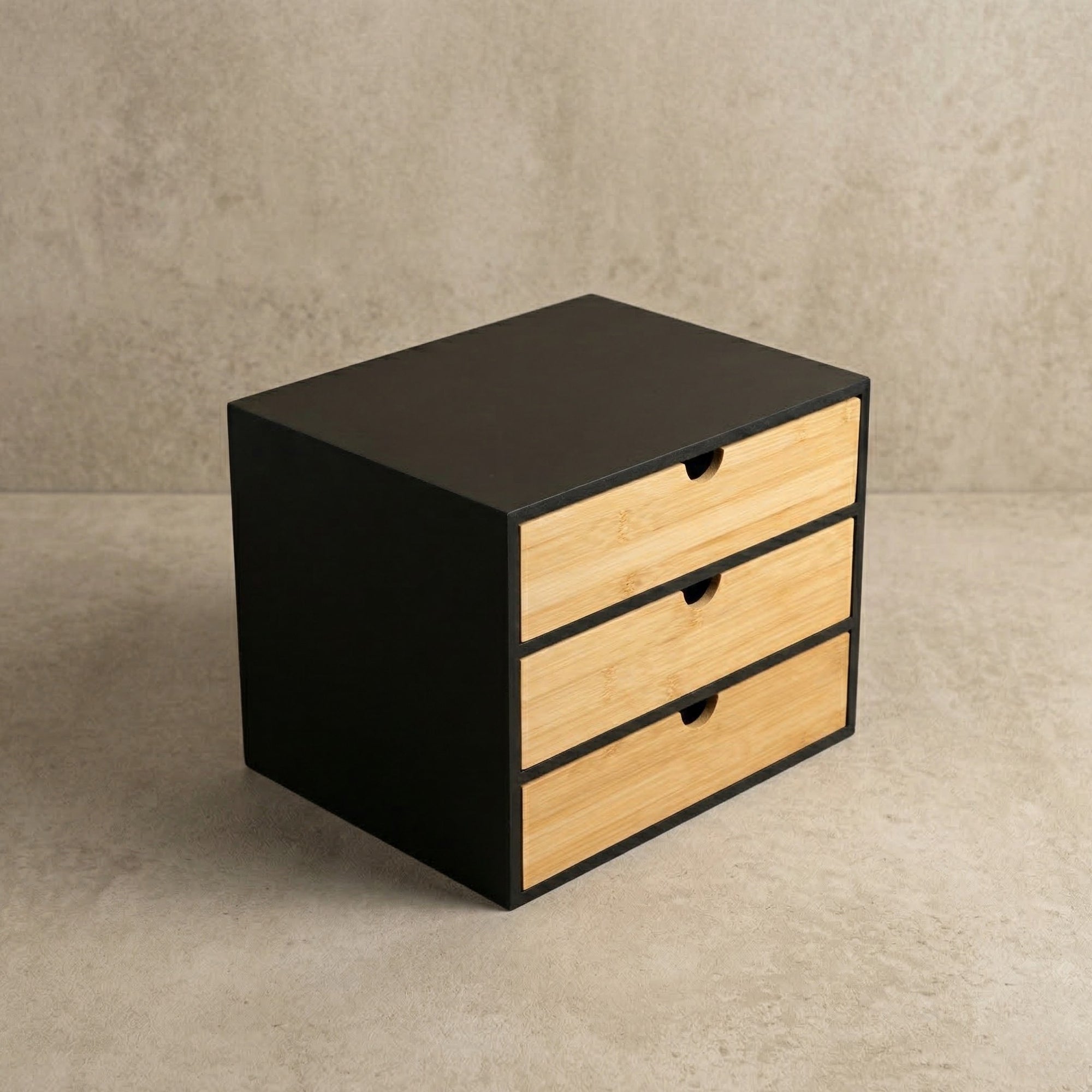 Bambusowy organizer biurowy z szufladkami HEGO, 25 cm