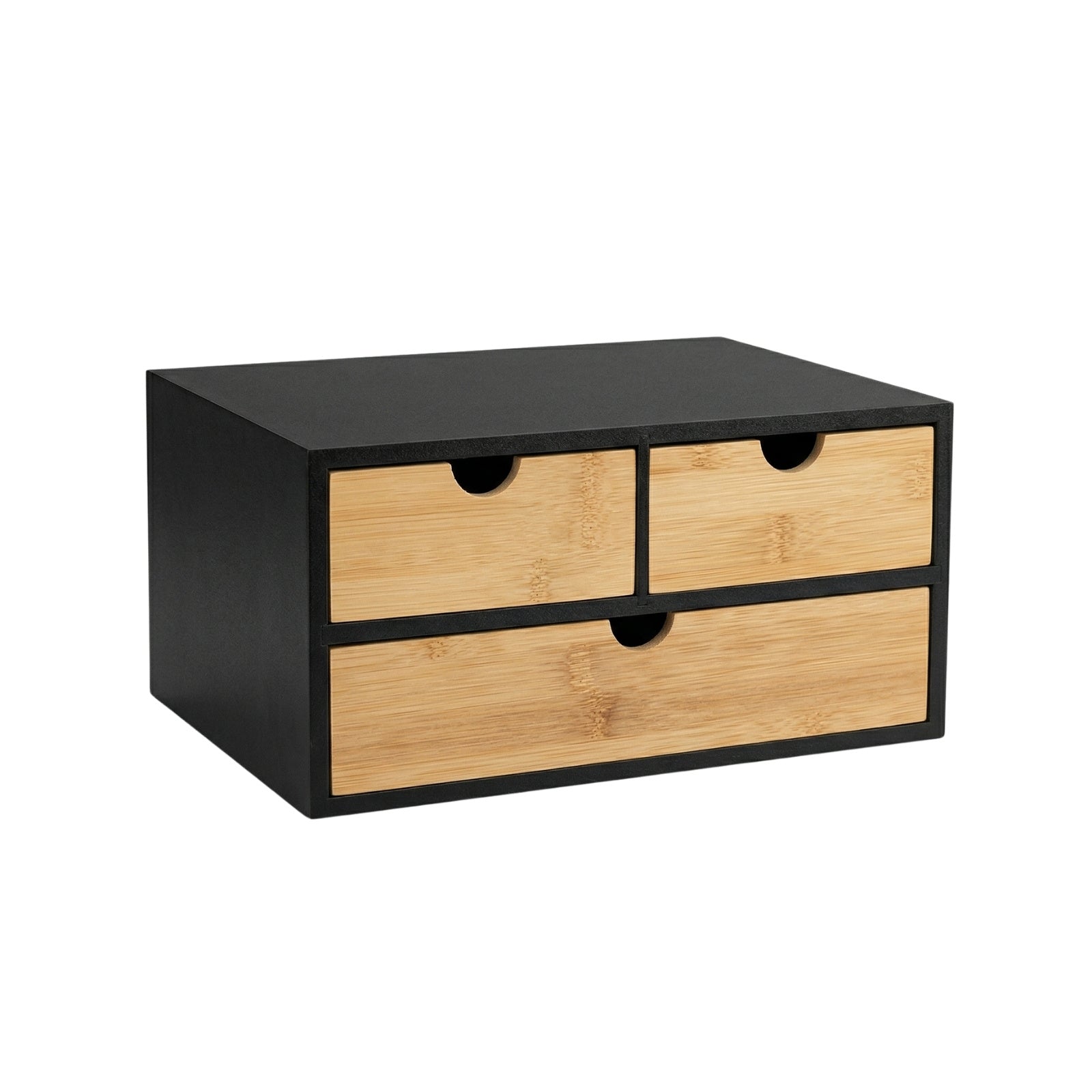 Bambusowy organizer na biurko HEGO, 16 cm, 3 szufladkowy