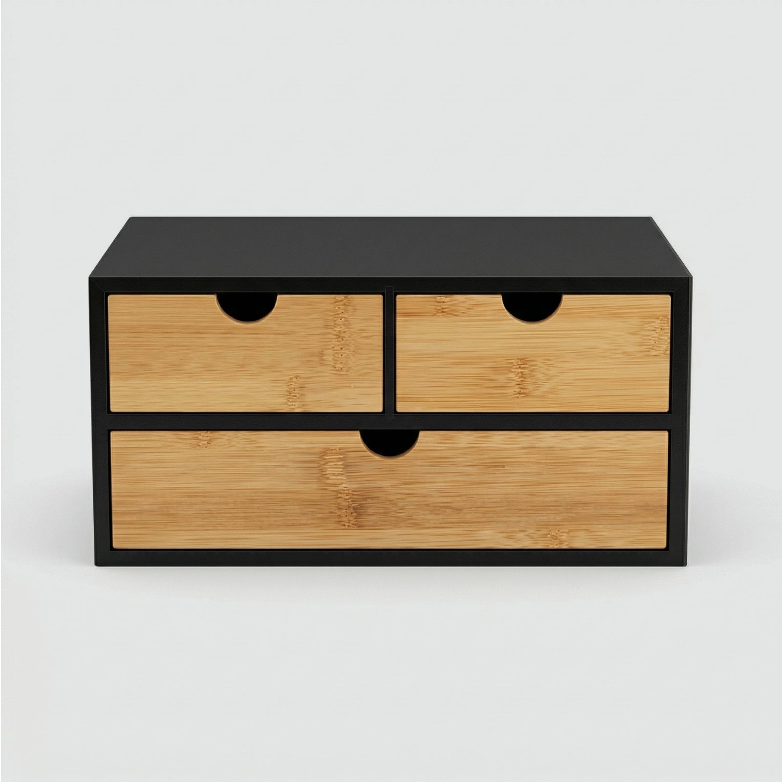 Bambusowy organizer na biurko HEGO, 16 cm, 3 szufladkowy