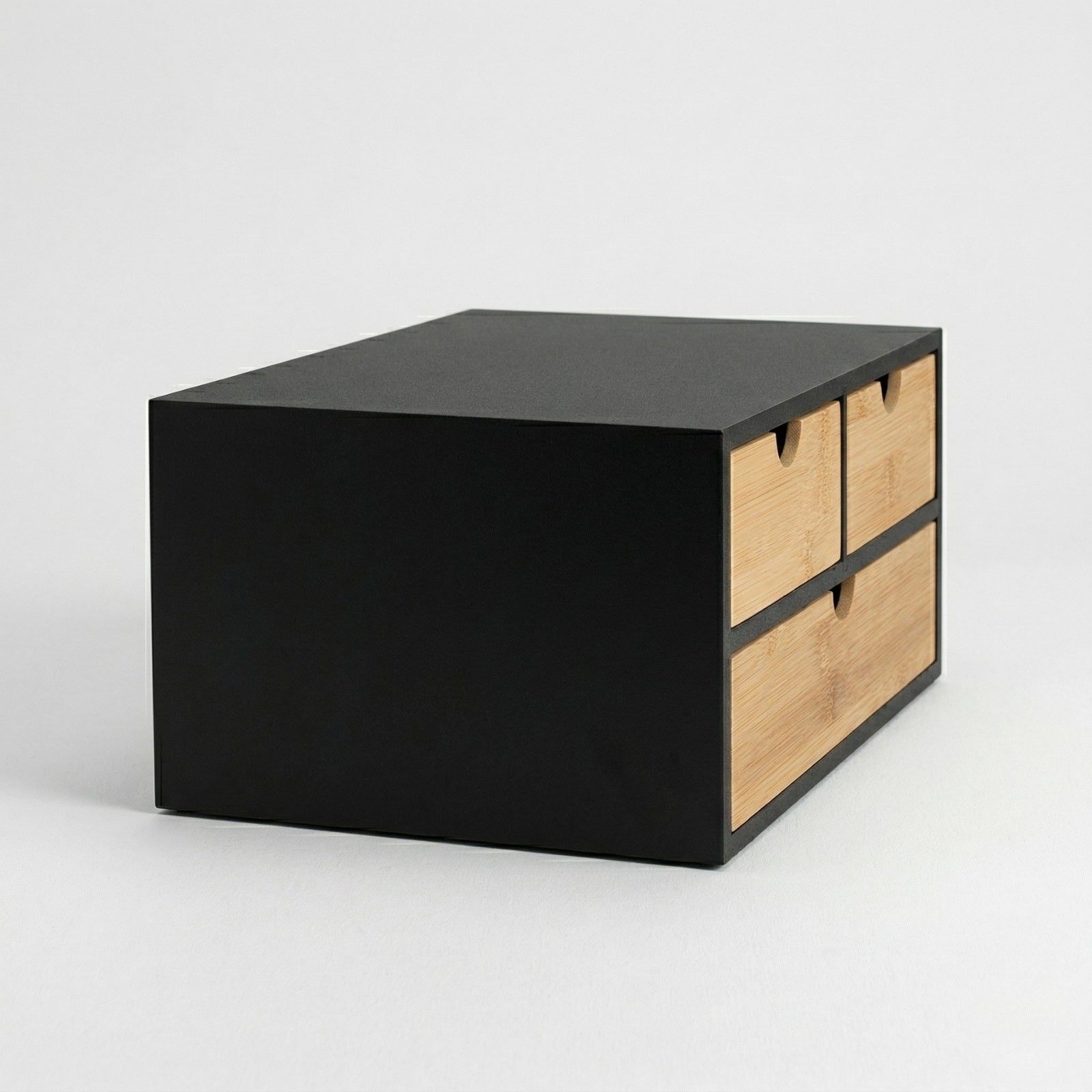 Bambusowy organizer na biurko HEGO, 16 cm, 3 szufladkowy