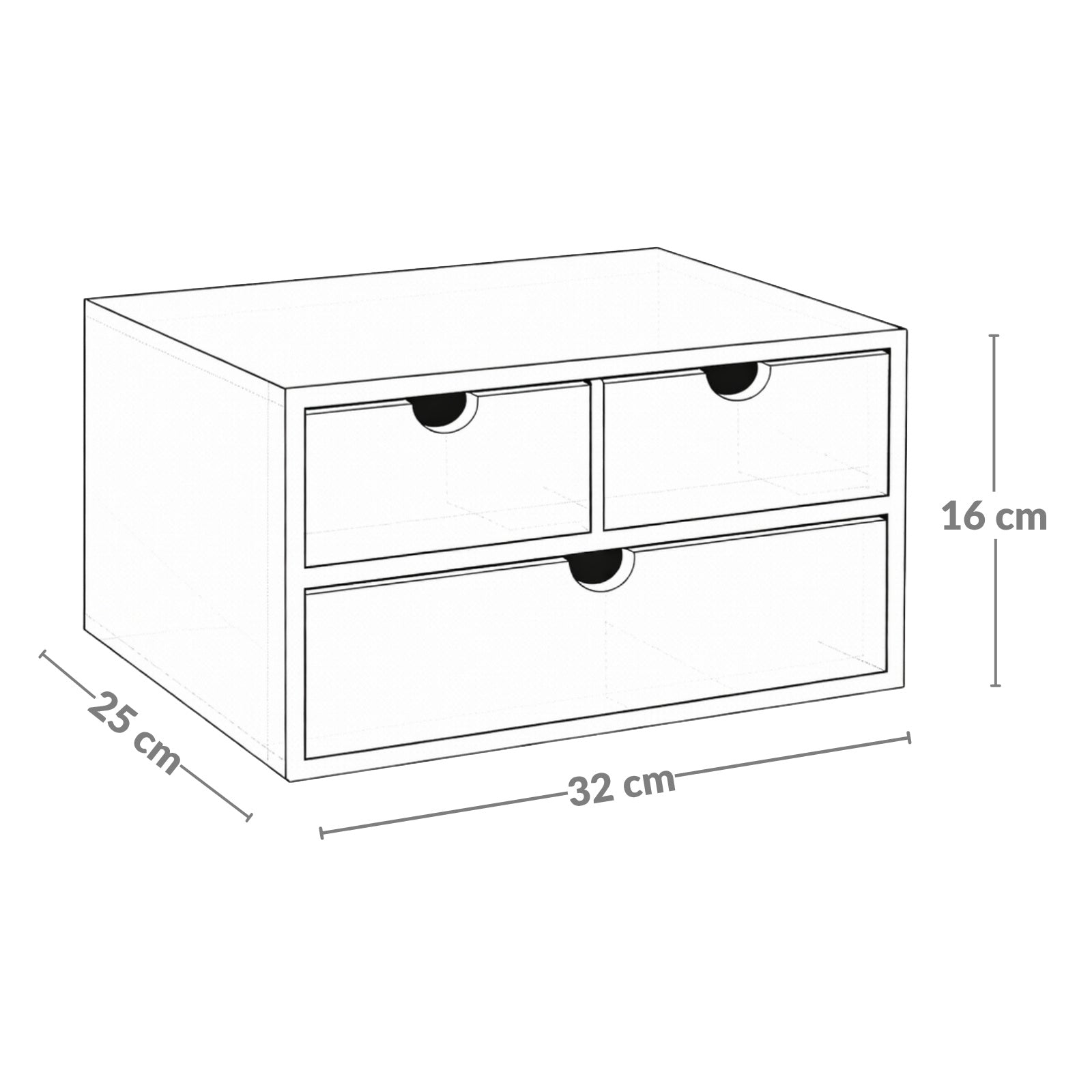 Bambusowy organizer na biurko HEGO, 16 cm, 3 szufladkowy