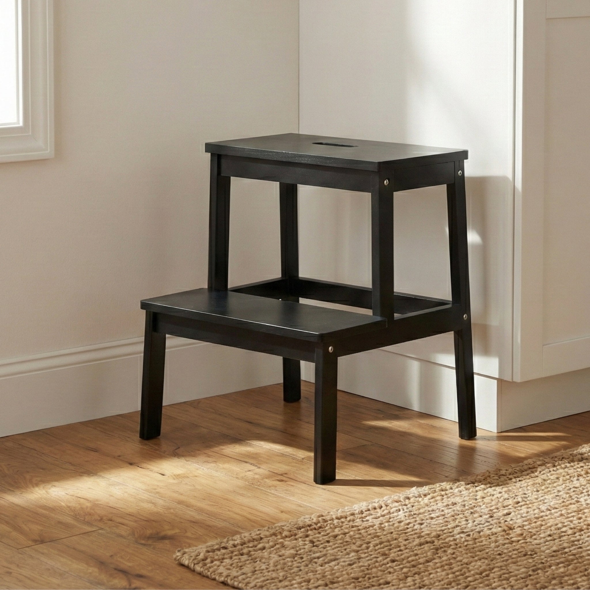Bambusowy taboret ze schodkiem KROK, wys. 46 cm
