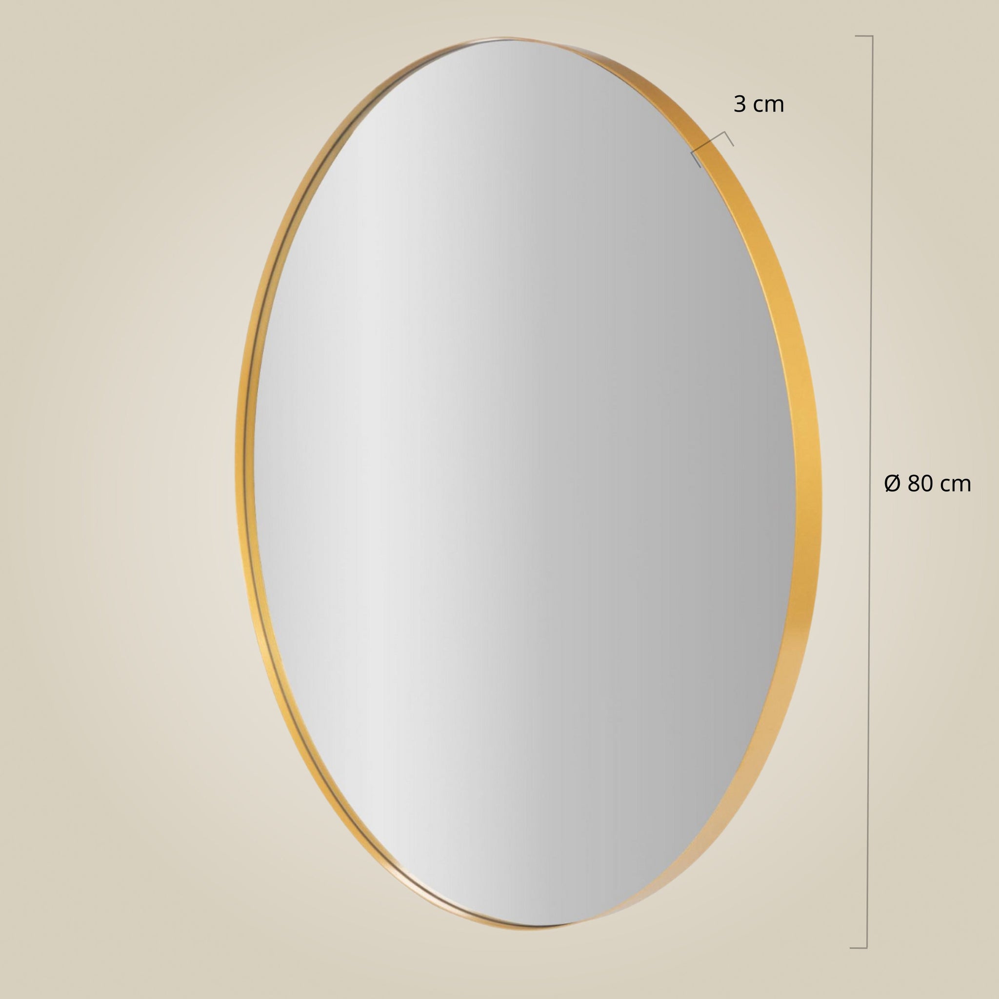 Lustro okrągłe NOOR, metalowa rama, Ø 80 cm