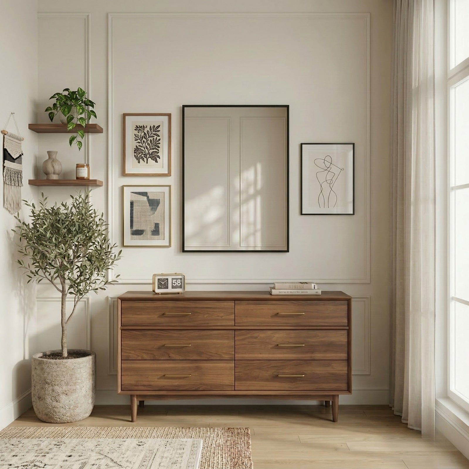 Lustro wiszące SKARP, prostokątne, 60 x 80 cm