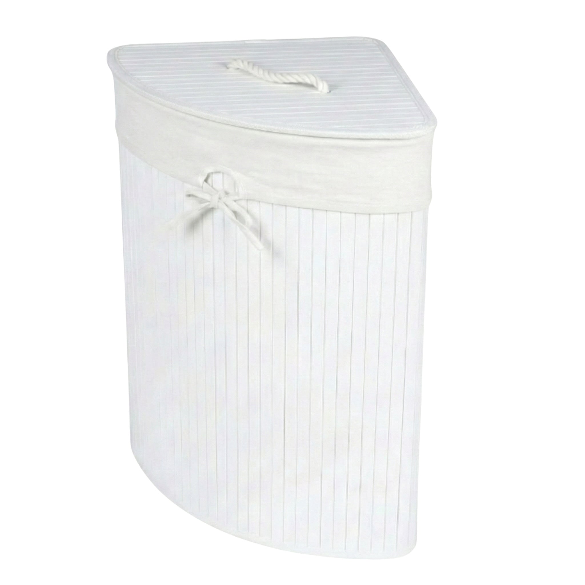 Narożny kosz na pranie ARCO, bambus, 60 l