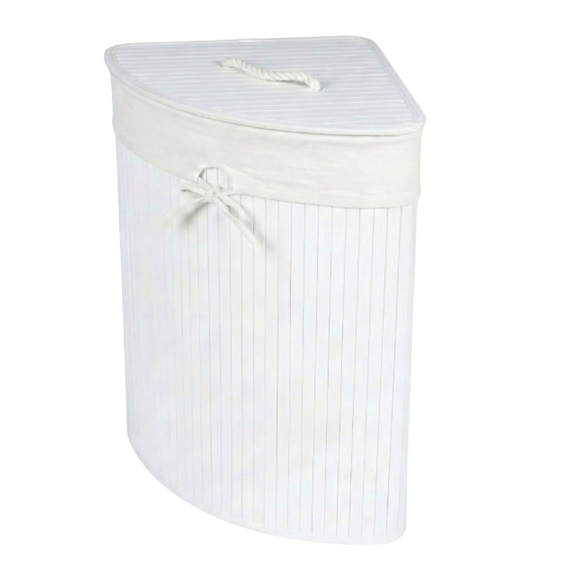 Narożny kosz na pranie ARCO, bambus, 60 l