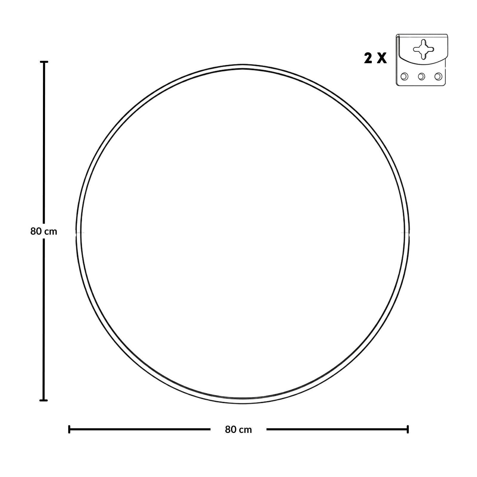 Okrągłe lustro ścienne MIRA, Ø 80 cm