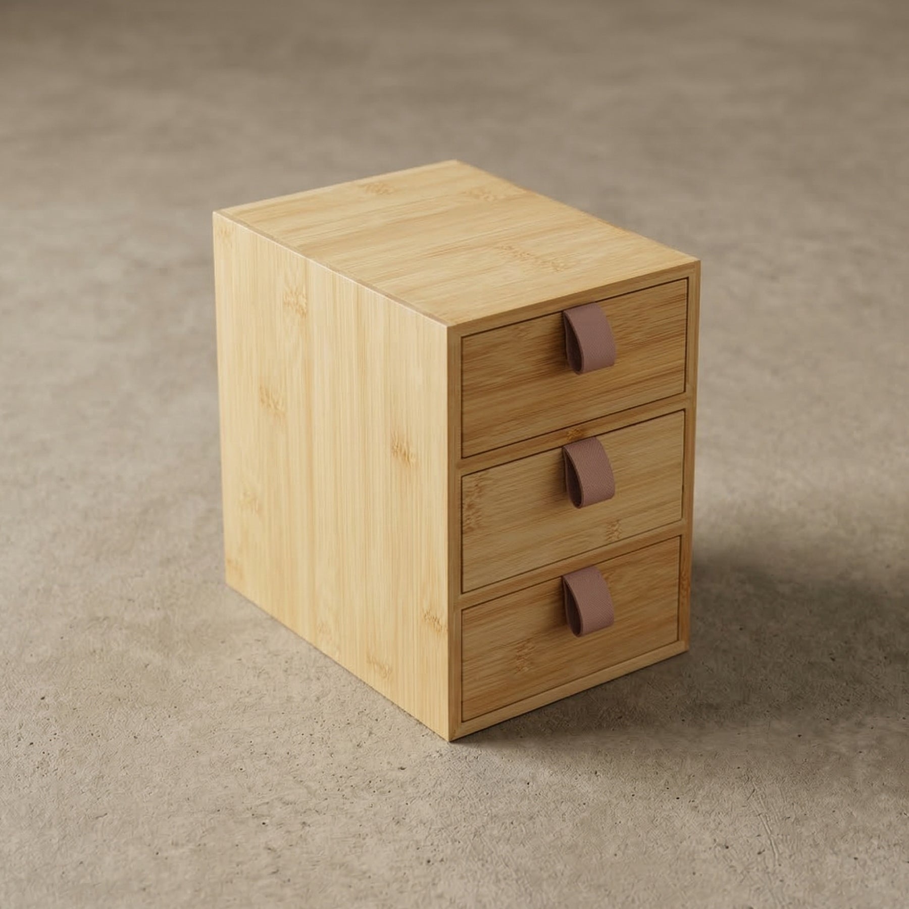 Organizer bambusowy z 3 szufladkami NILA, 21 cm