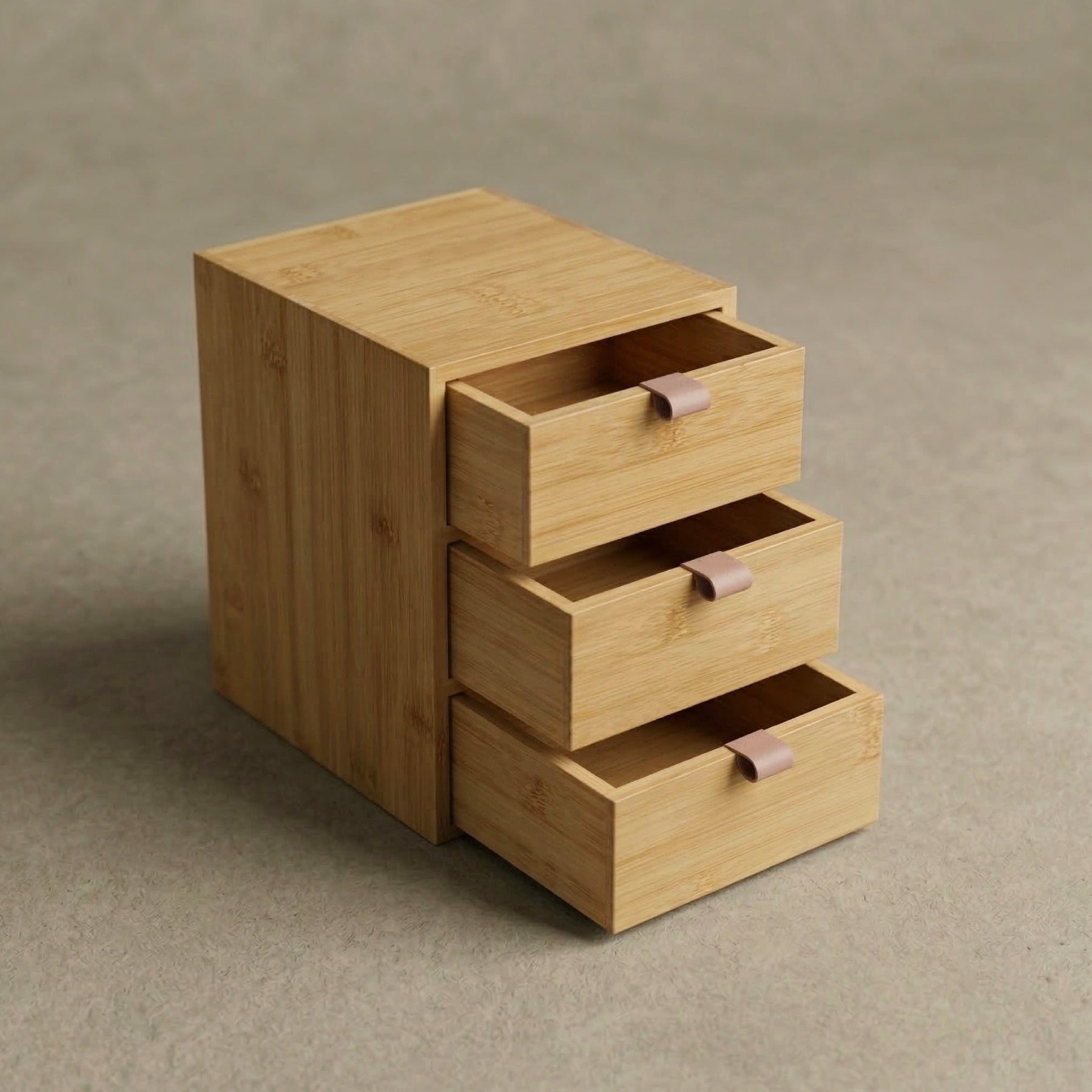 Organizer bambusowy z 3 szufladkami NILA, 21 cm