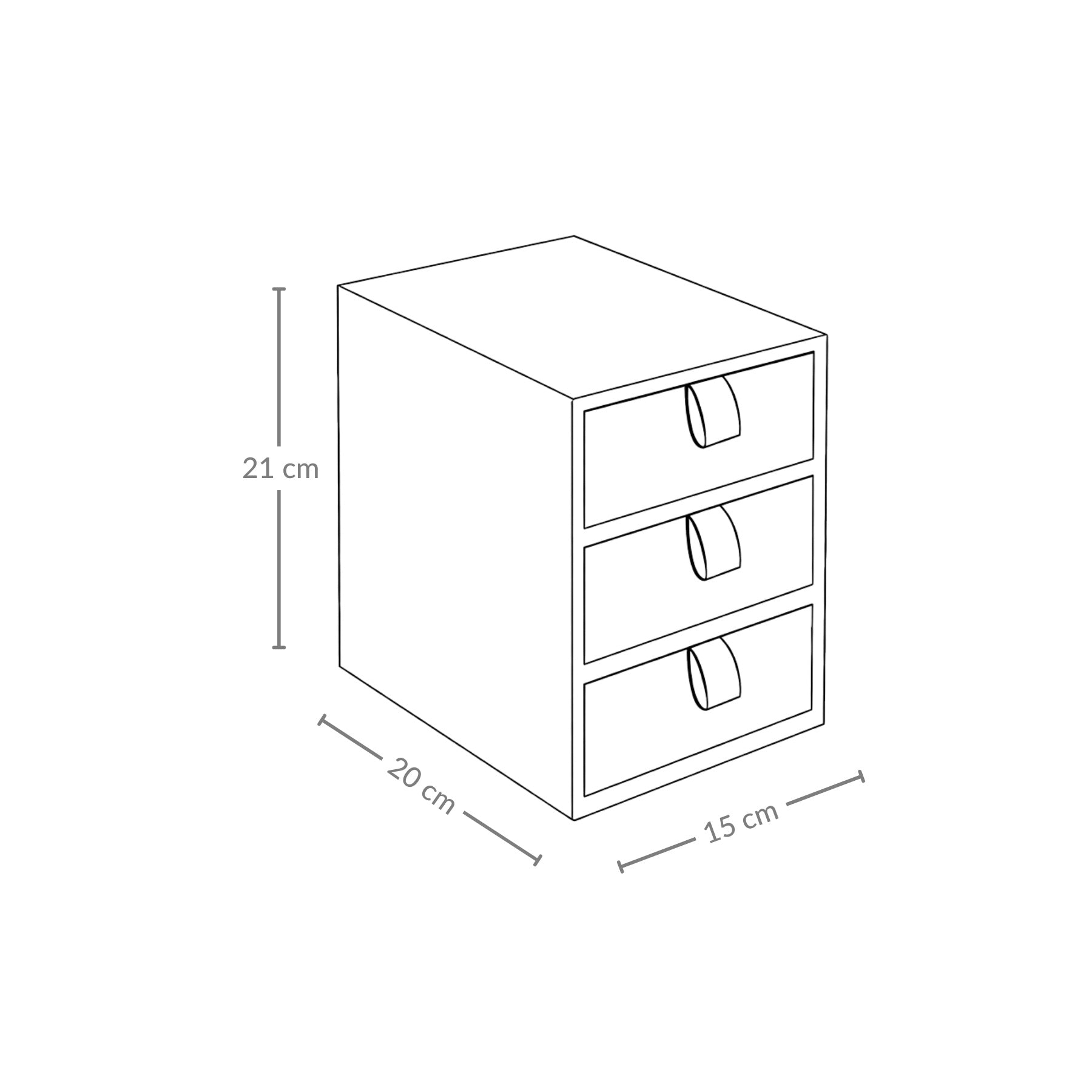 Organizer bambusowy z 3 szufladkami NILA, 21 cm