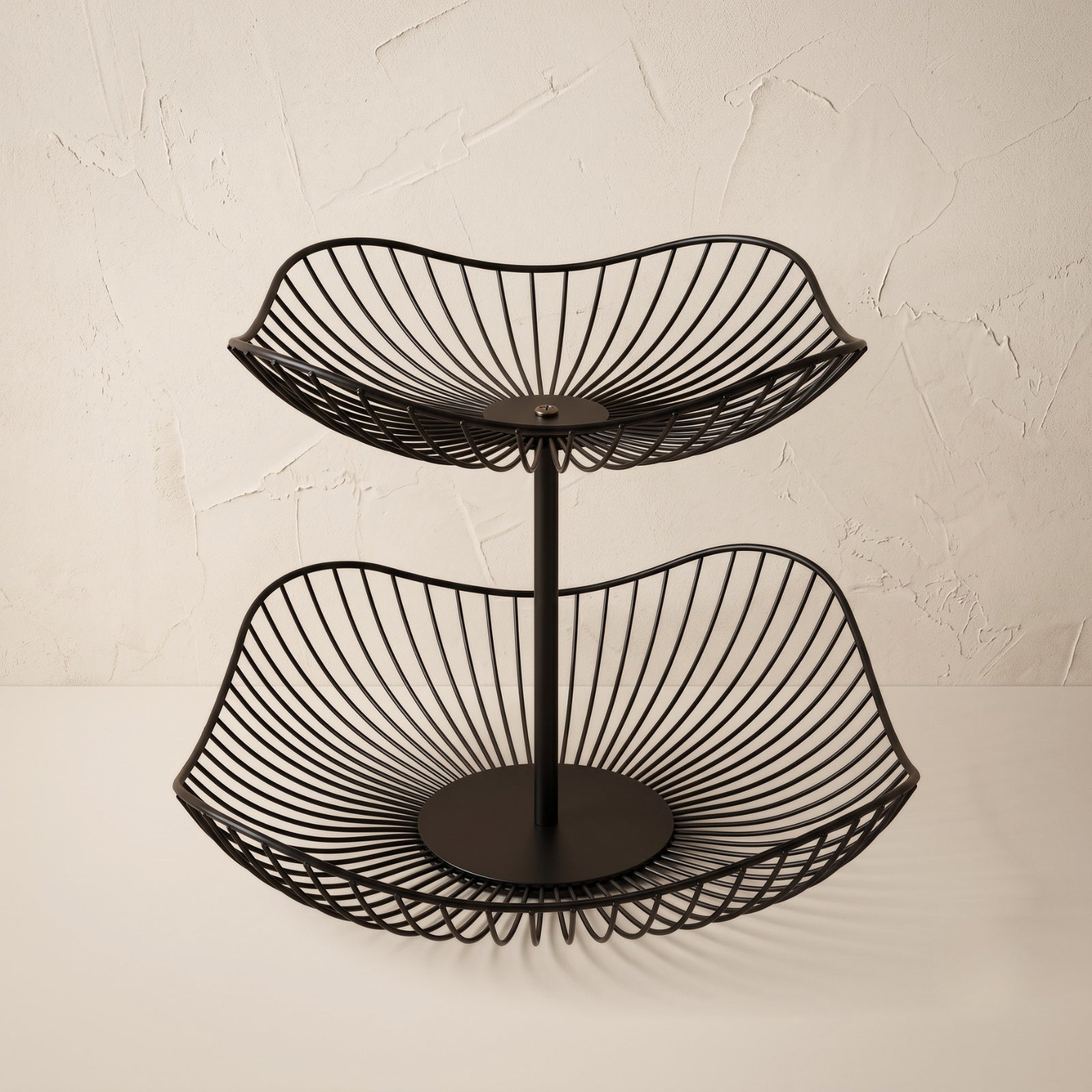 Patera na owoce dwupoziomowa metalowa, 29 x 29 x 24 cm