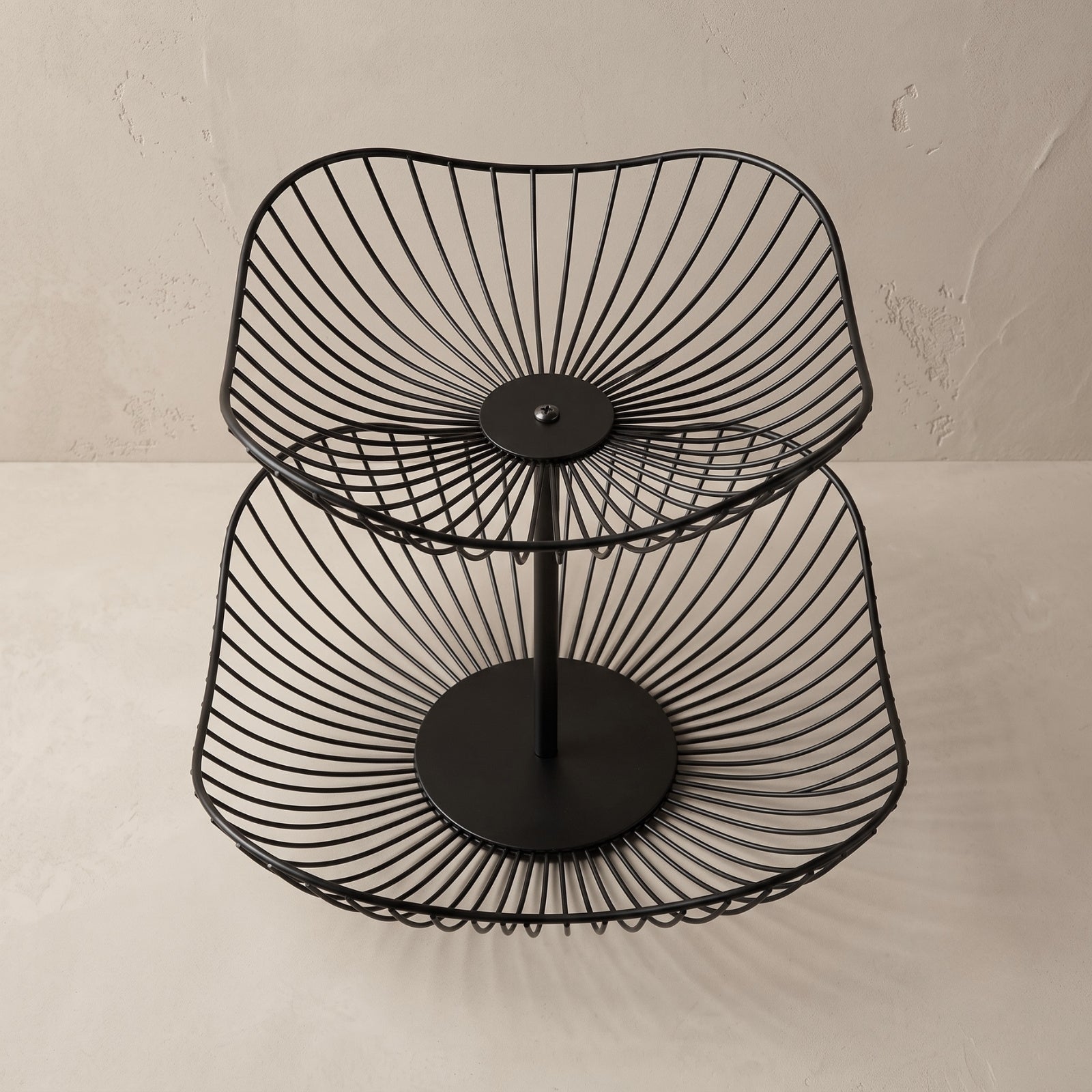 Patera na owoce dwupoziomowa metalowa, 29 x 29 x 24 cm