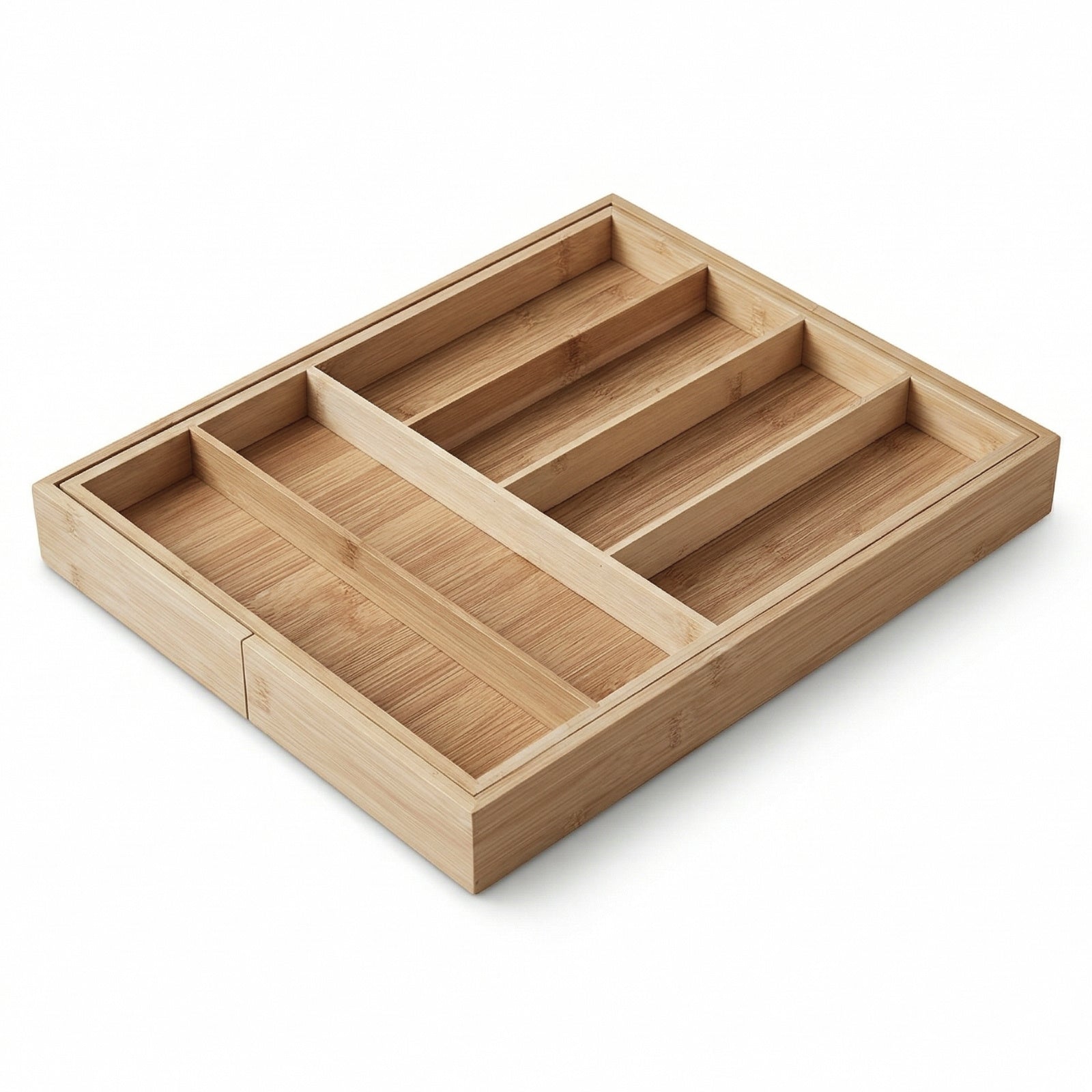 Rozkładany organizer na sztućce VARIO, 53 x 33-43 cm, bambus