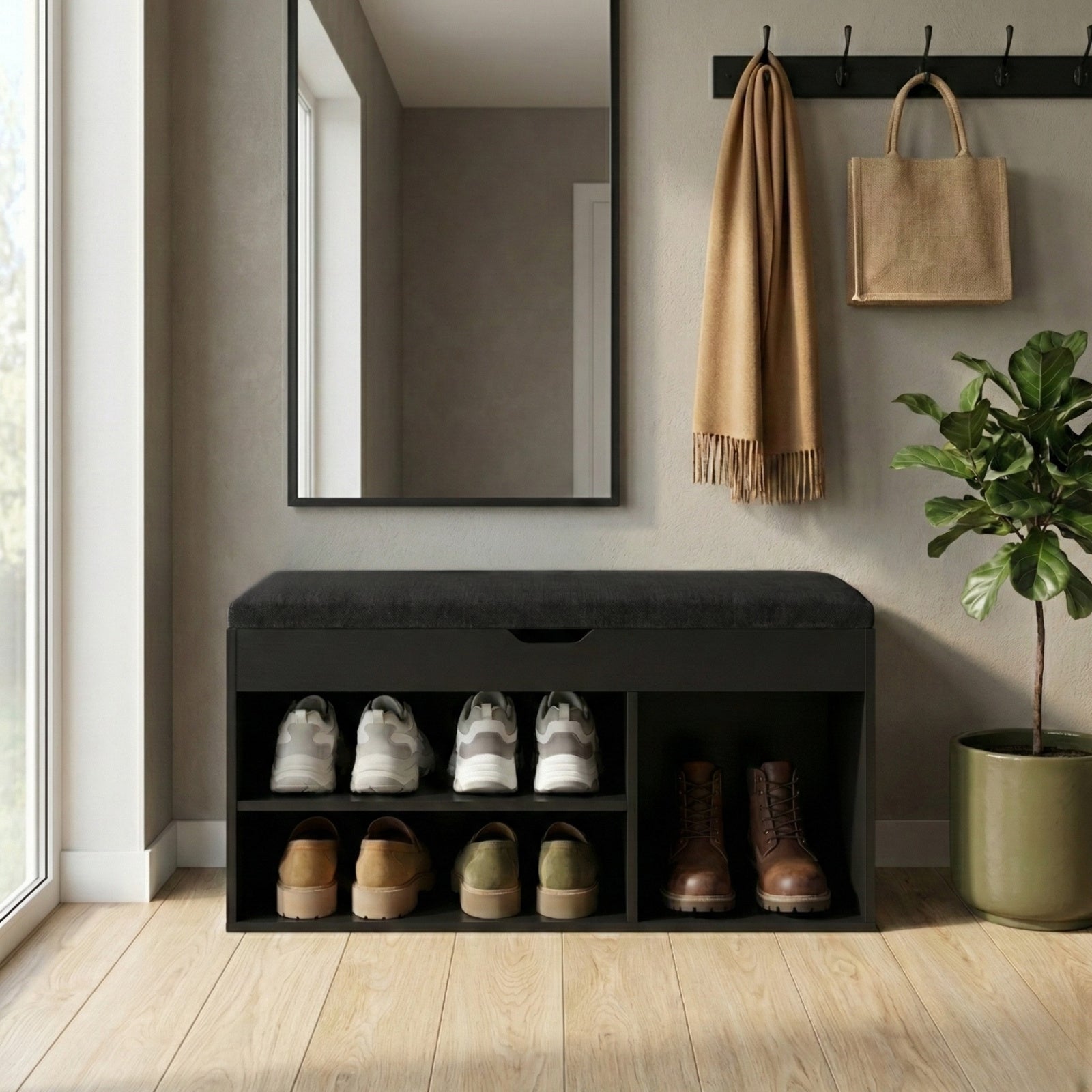 Szafka na buty z siedziskiem TRIA, 80 x 30 x 43 cm
