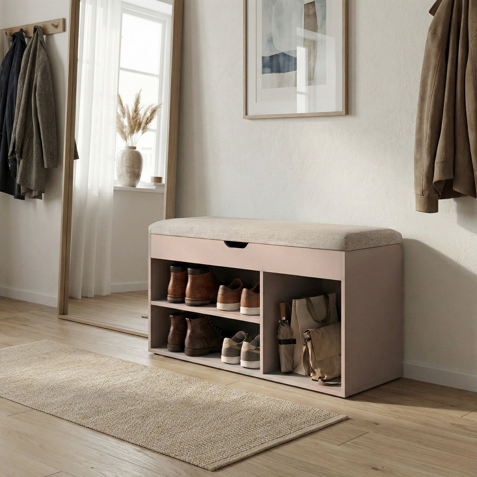 Szafka na buty z siedziskiem TRIA, 80 x 30 x 43 cm