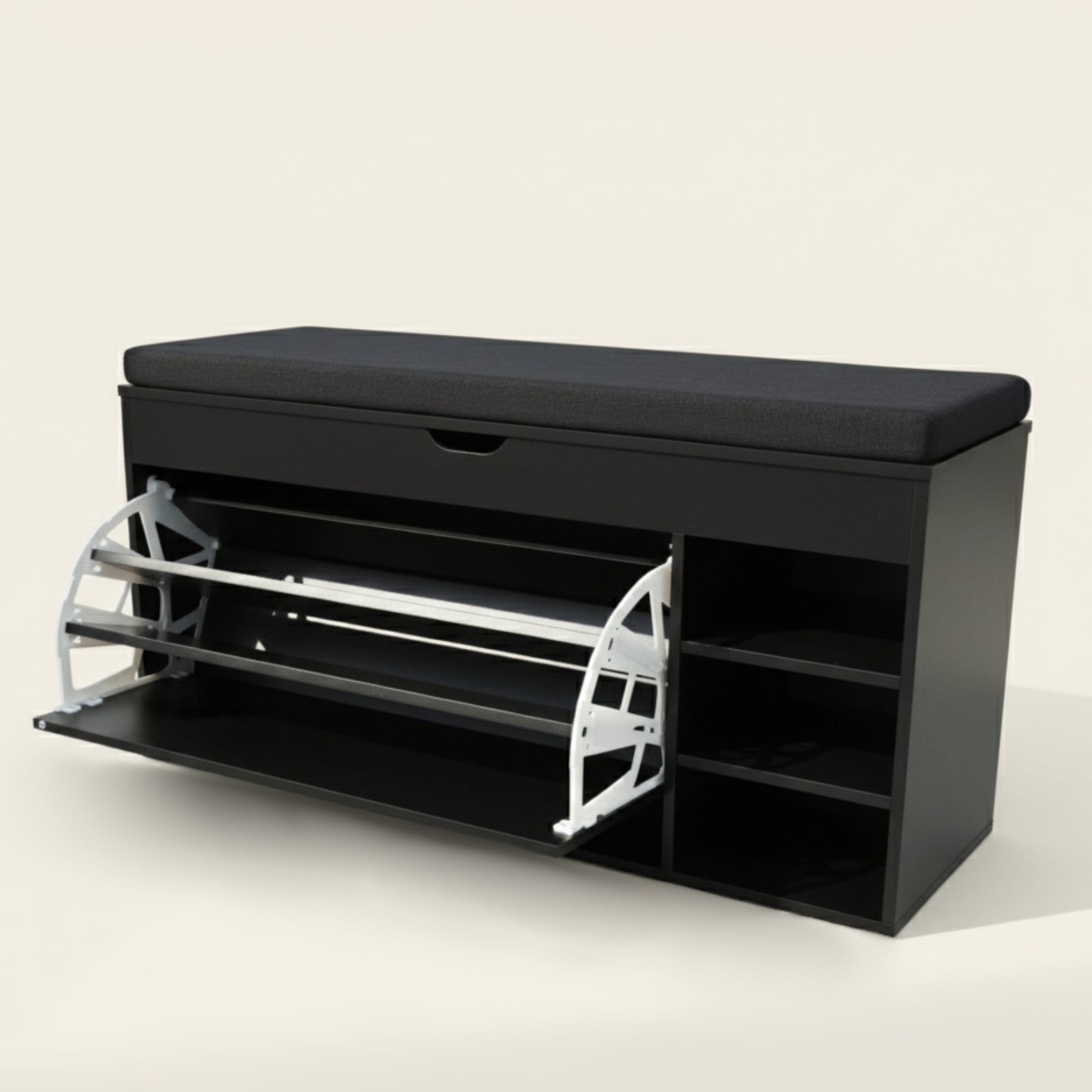 Szafka na buty z siedziskiem i wysuwanymi półkami GRADIA, 100 x 34 x 50 cm