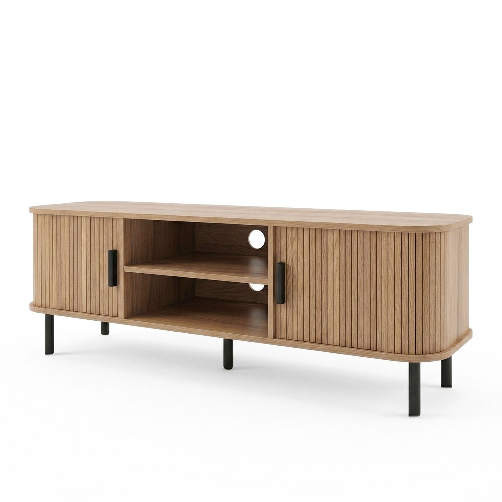 Szafka rtv ryflowana SCAVA, 140 x 40 x 46 cm