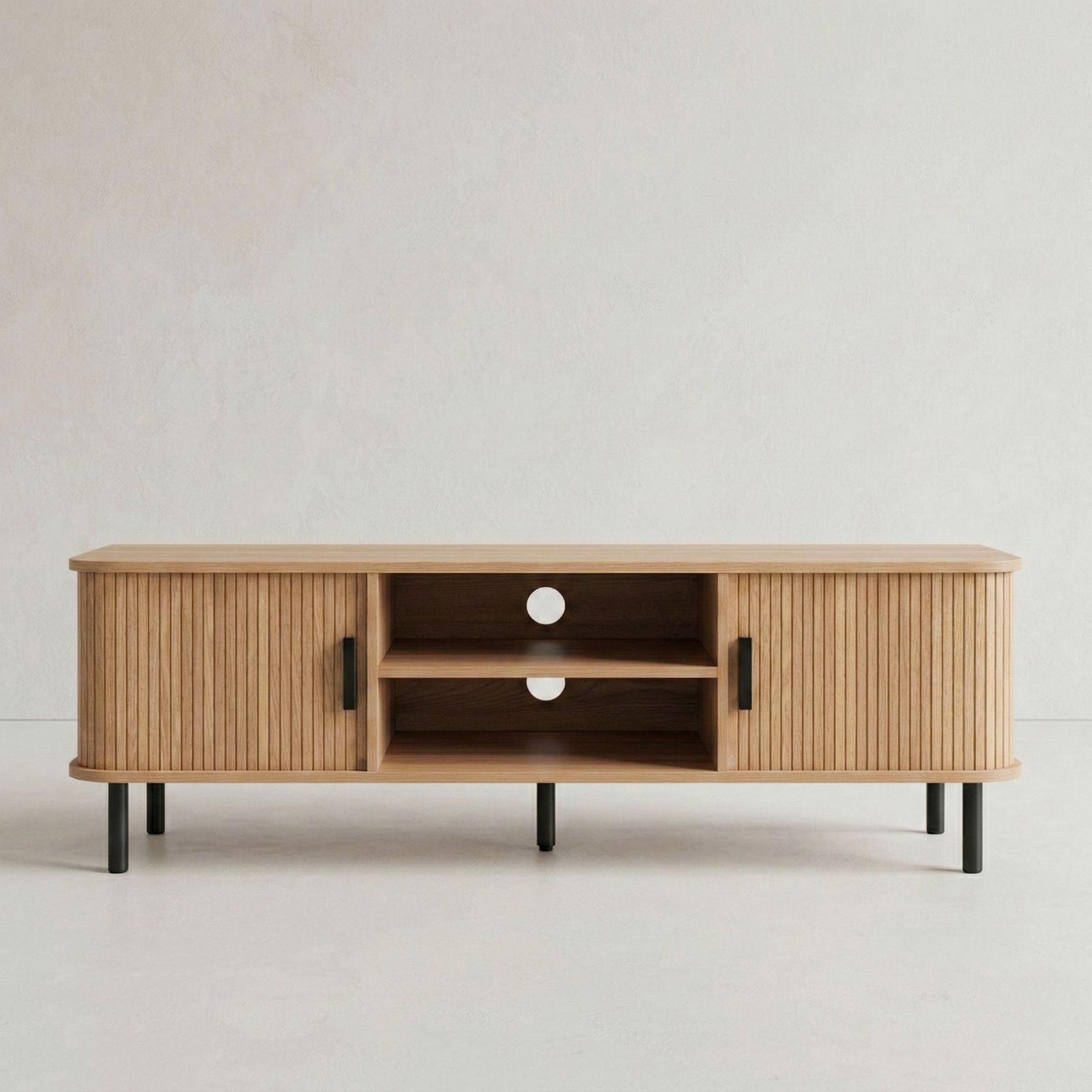Szafka rtv ryflowana SCAVA, 140 x 40 x 46 cm