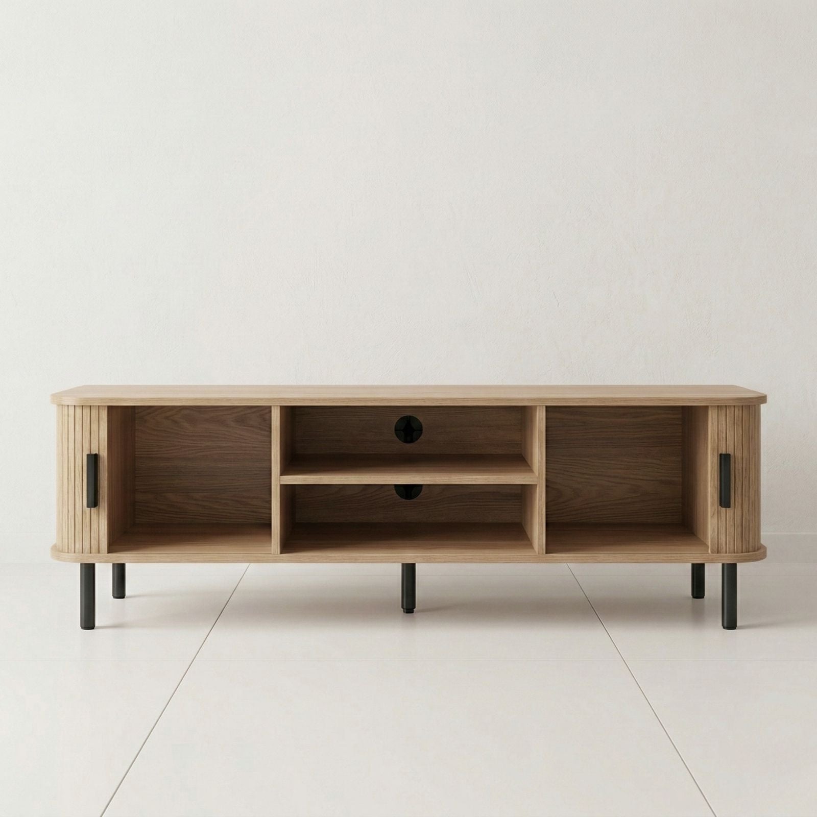 Szafka rtv ryflowana SCAVA, 140 x 40 x 46 cm
