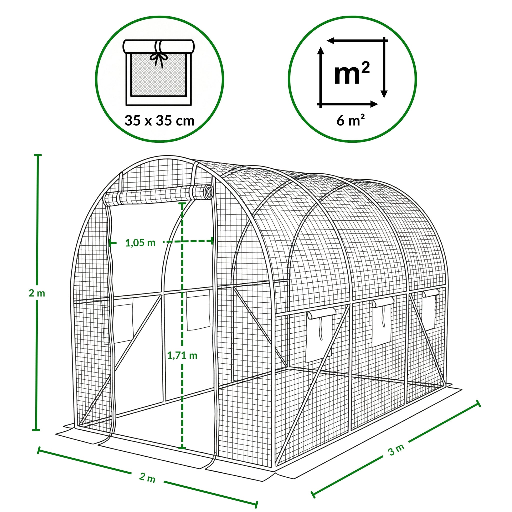 Tunel foliowy do ogrodu KARDO, 2 x 3 m