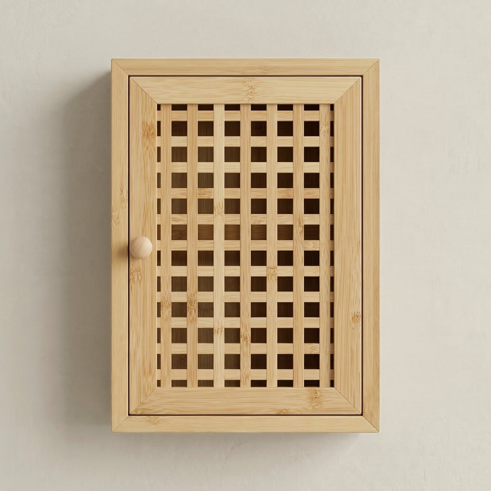 Wisząca szafka na klucze KIZU, 19 x 27 x 6 cm, bambus
