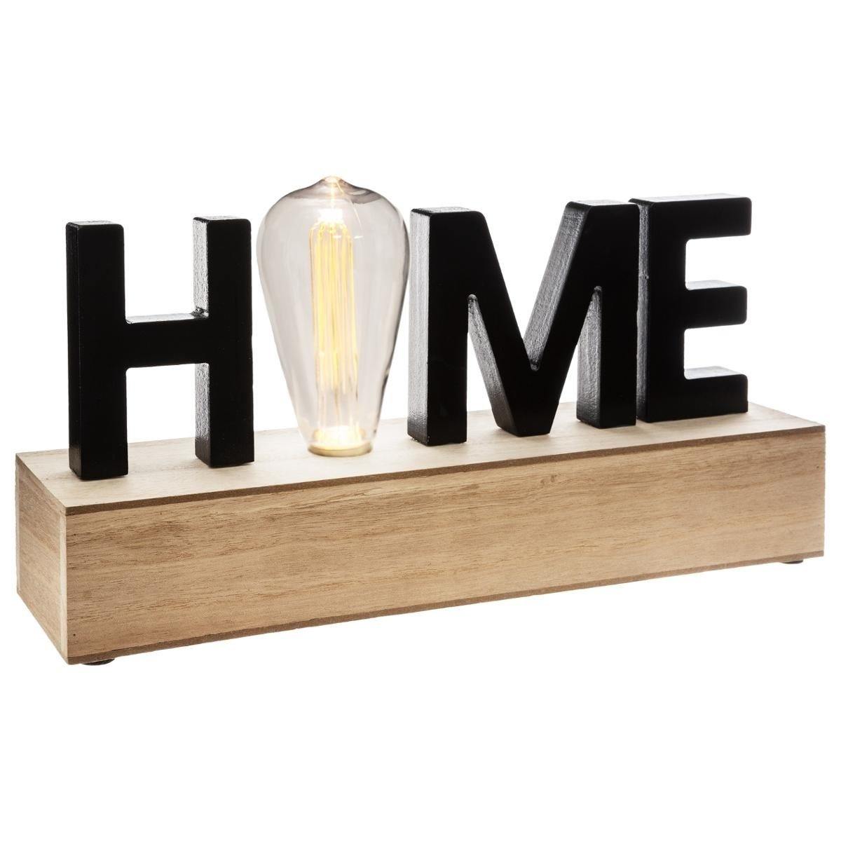 Lampa dekoracyjna HOME z żarówką, MDF, 34 x 17 cm