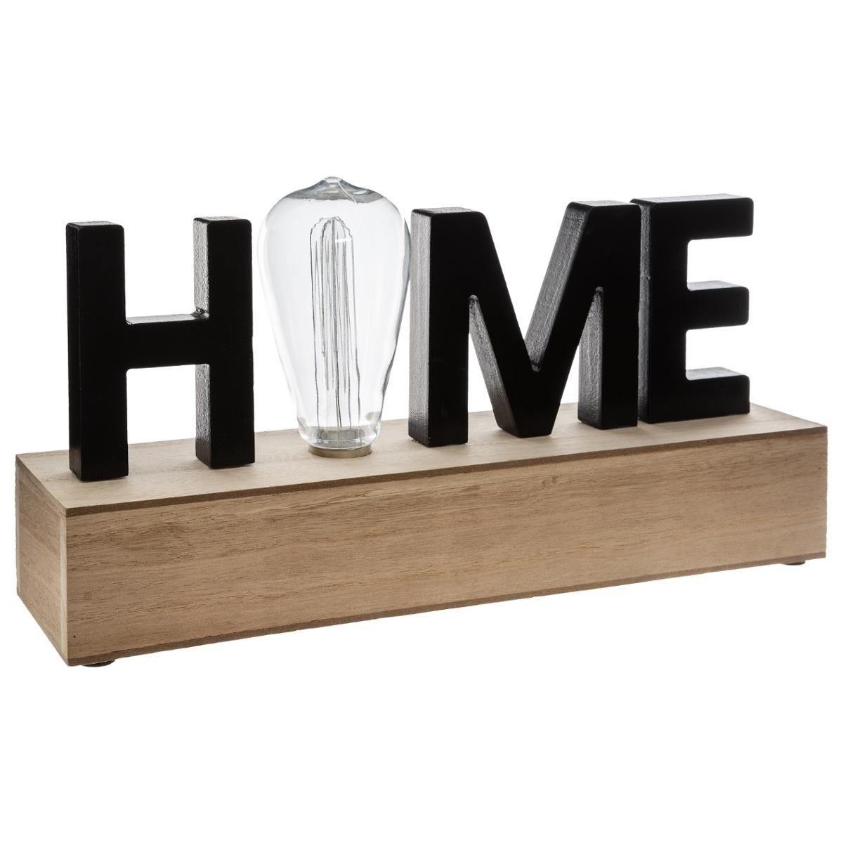 Lampa dekoracyjna HOME z żarówką, MDF, 34 x 17 cm