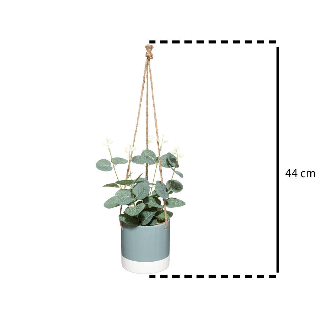 Sztuczne kwiaty doniczkowe EUKALIPTUS, do zawieszenia, 44 cm